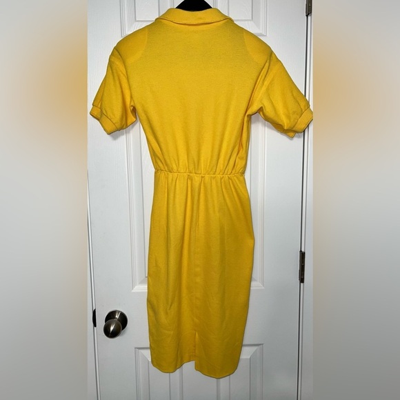Lynn Davis Vintage Polo Bumble Bee Yellow Collared Casual Preppy Dress - Picture 2 of 9